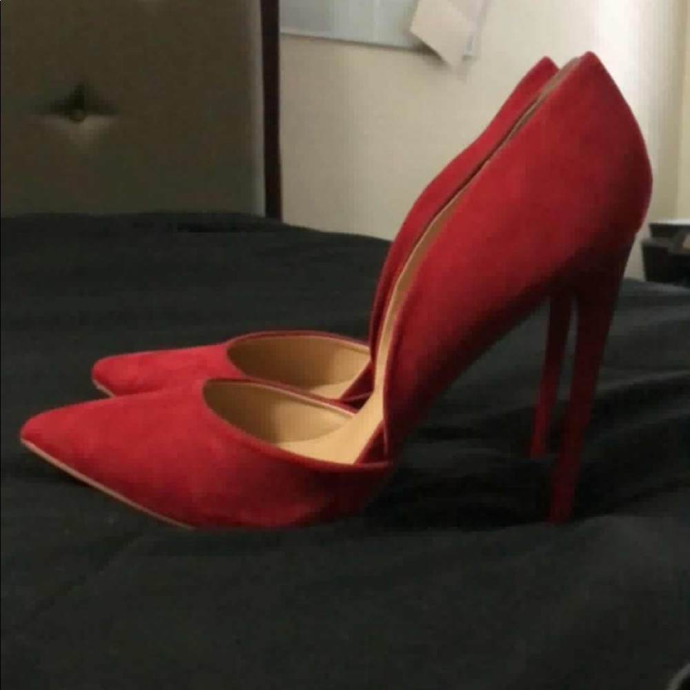 Just Fab Red Suede Stilettos!